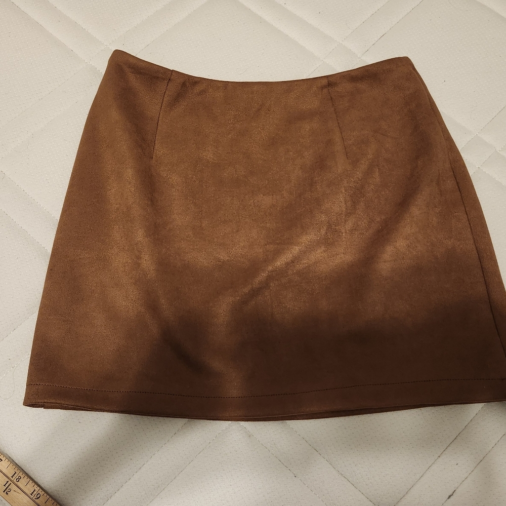 Brown Suede Mini Skirt Size M